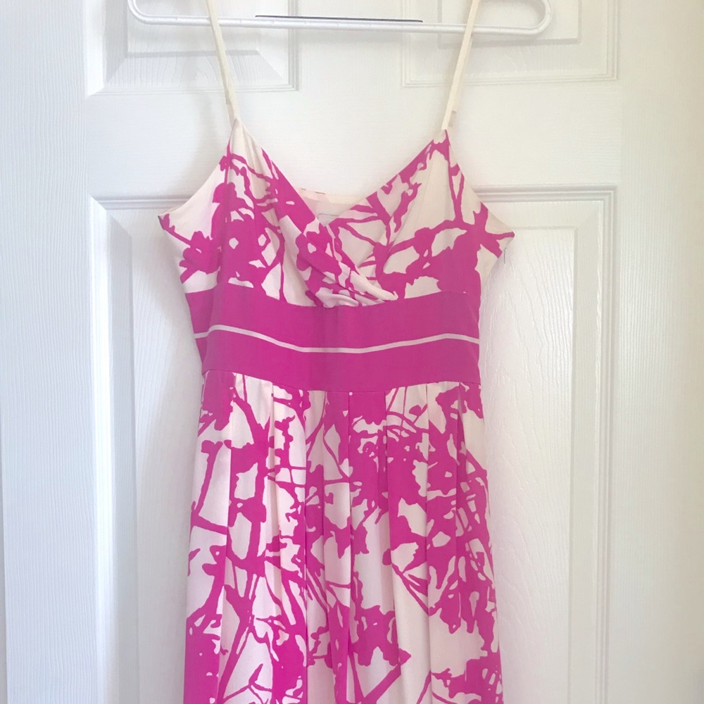 Versatile pink on white dress